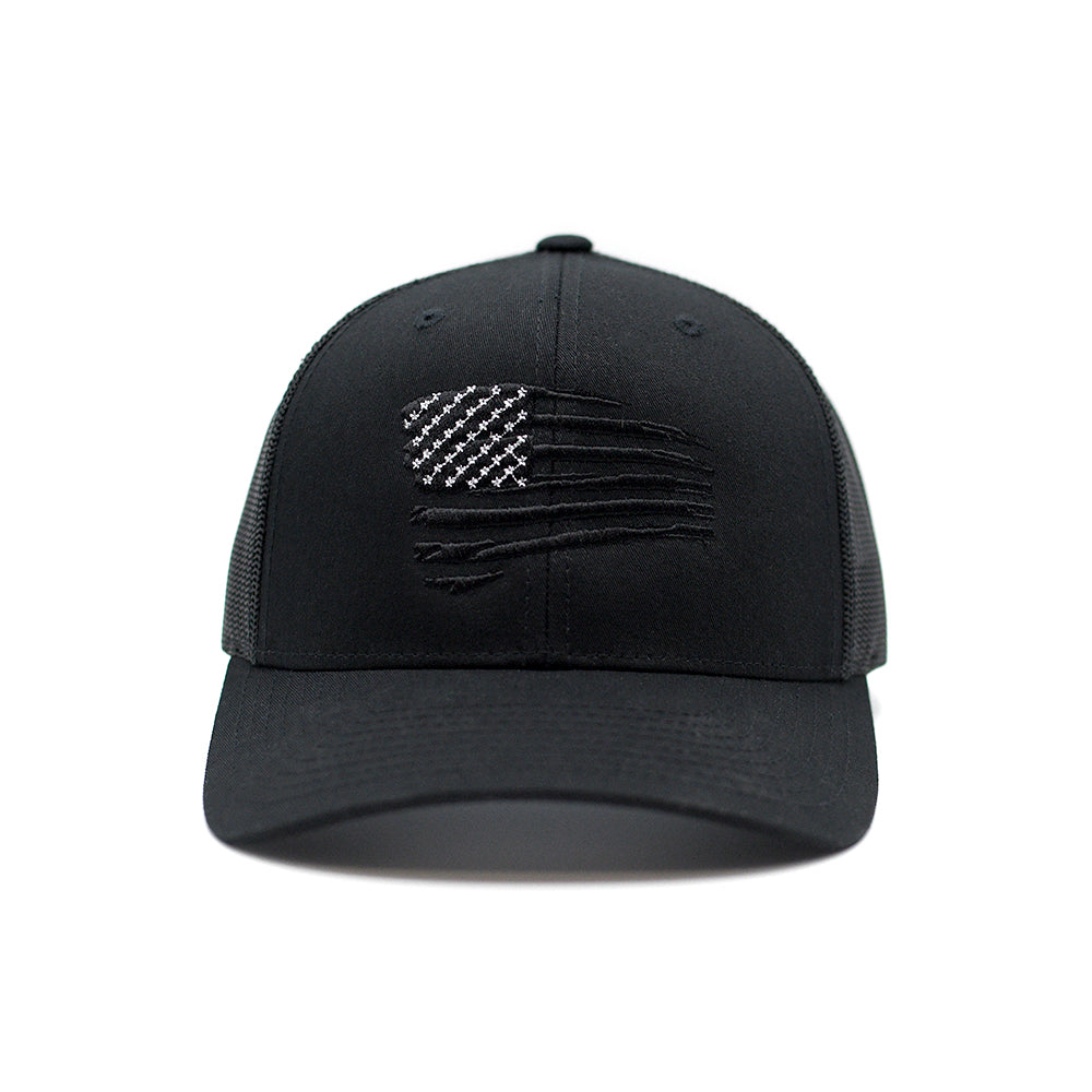 Black Tethered Flag Hat Black