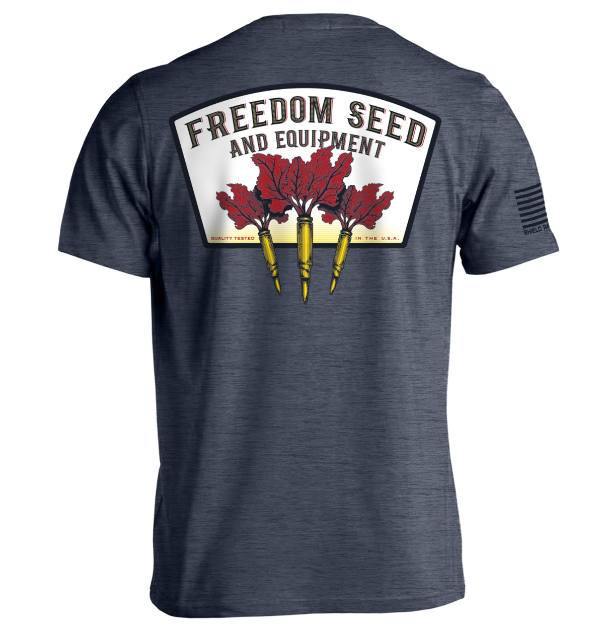 Freedom Seed and Equipment Tee Heather Navy
