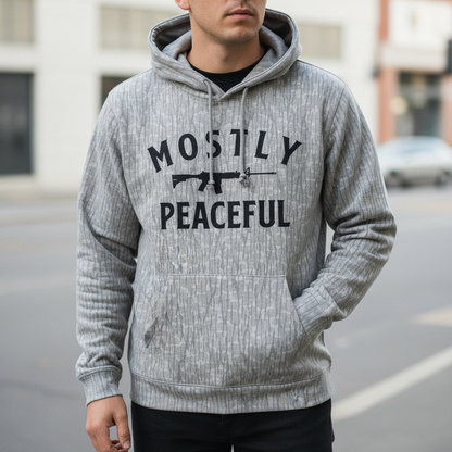 Mostly Peaceful (Black) Lightweight Hoodie