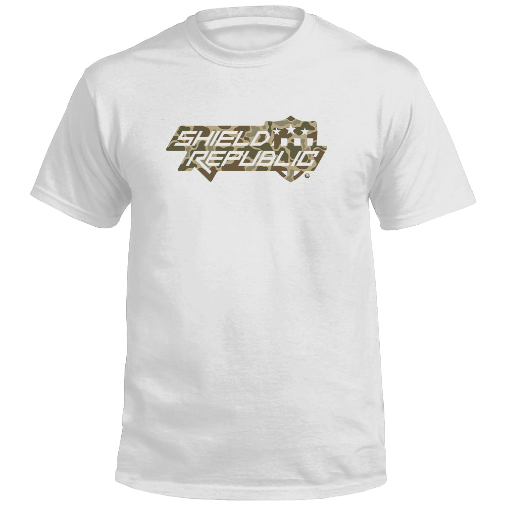 Shield Republic Duck Camo Stacked Logo (Front)