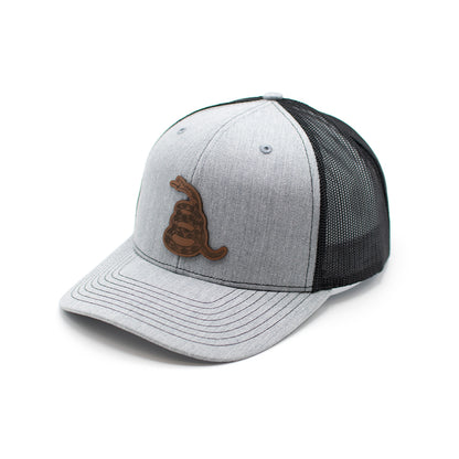 Gadsden Flag Snake Leather Patch Hat