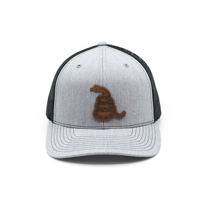Gadsden Flag Snake Leather Patch Hat