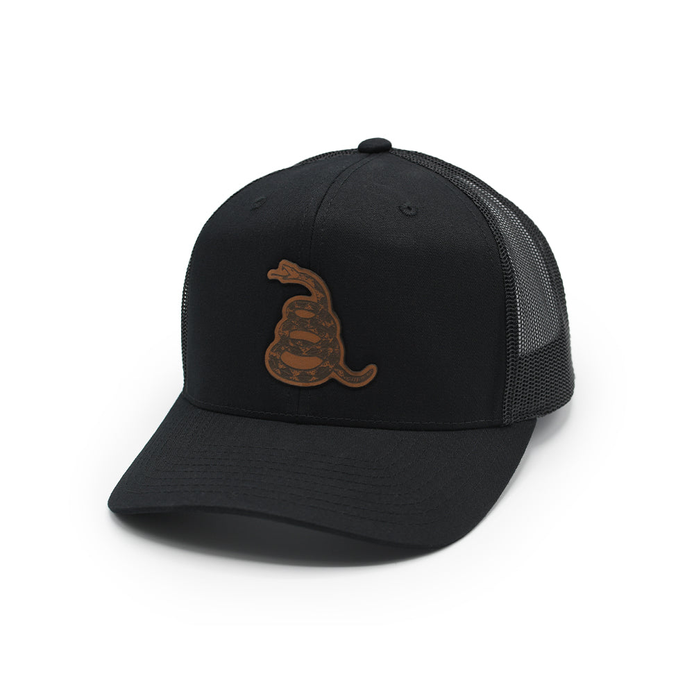 Gadsden Flag Snake Leather Patch Hat