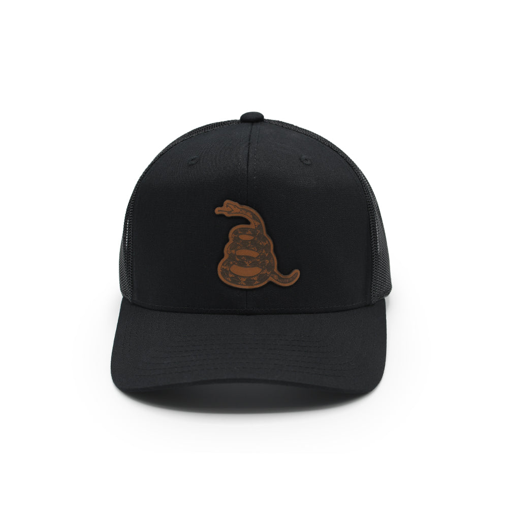 Gadsden Flag Snake Leather Patch Hat