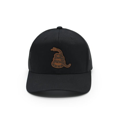 Gadsden Flag Snake Leather Patch Hat