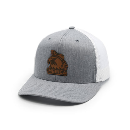 Merica Eagle Leather Patch Hat