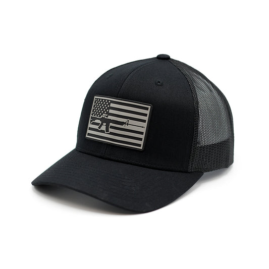 Midnight AR-15 Flag PVC Patch Hat