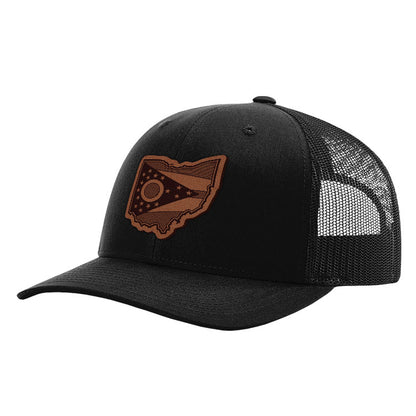 OH State Flag Leather Patch Hat