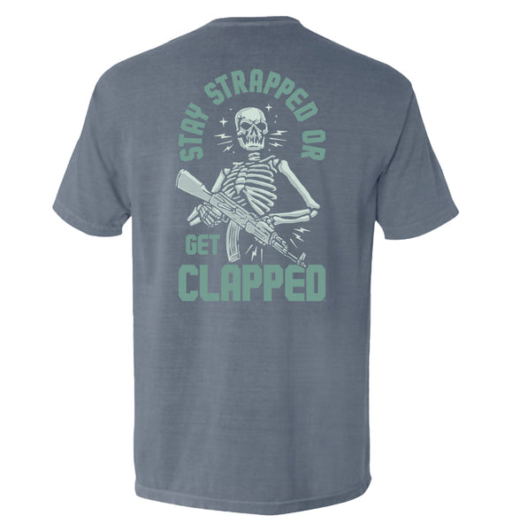 Stay Strapped or Get Clapped Tシャツ　ブーさん Amazon.com: Stay strapped or get clapped Skelton Funny T
