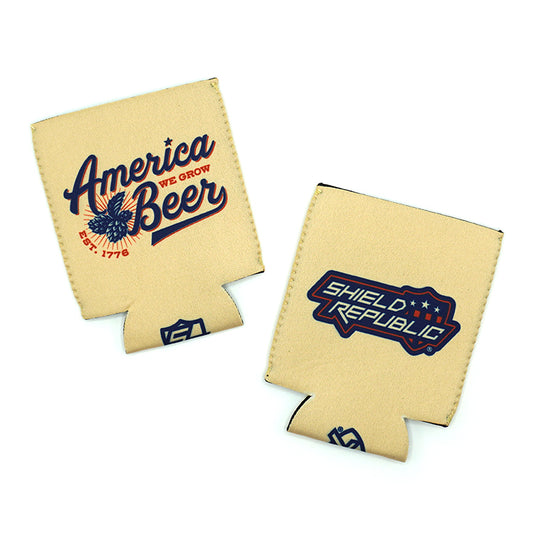 NO America We Grow Beer Koozie