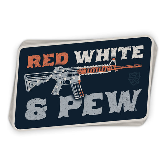 Red White and Pew Decal