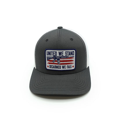 United We Stand Disarmed We Fall Woven Patch Hat