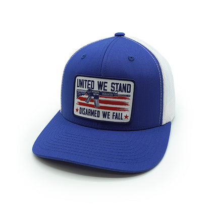 United We Stand Disarmed We Fall Woven Patch Hat