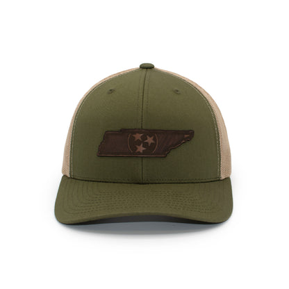 TN State Flag Leather Patch Hat